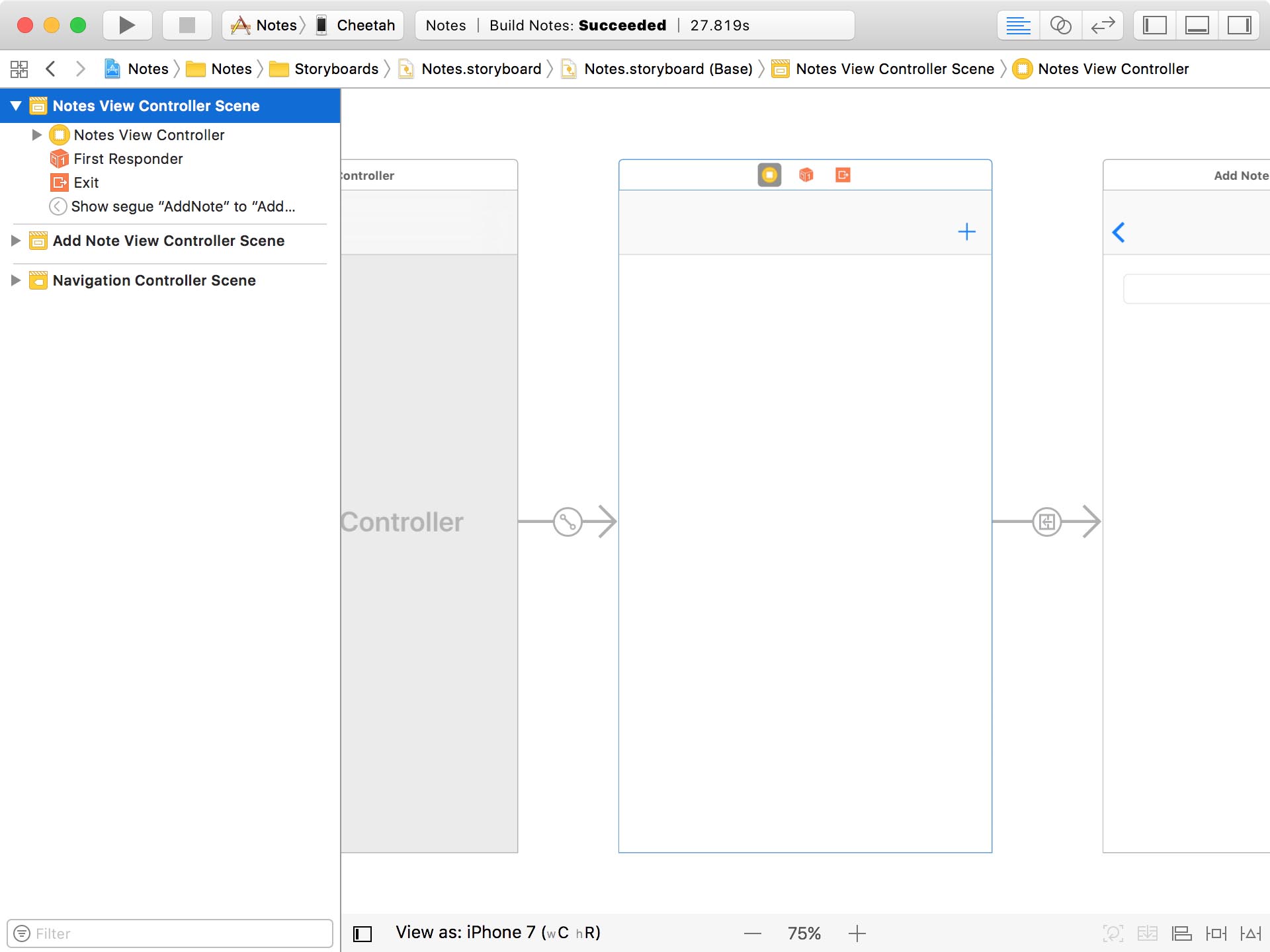 Notes View Controller Scene