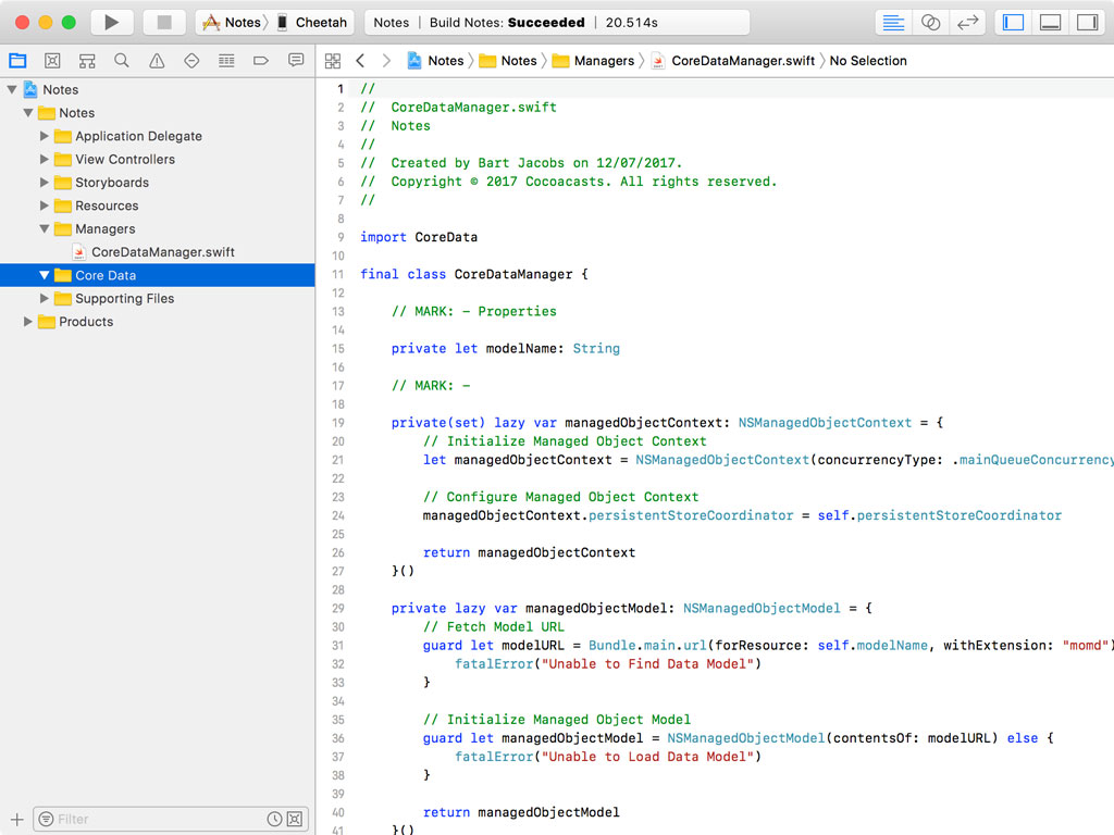 Creating the Core Data Group