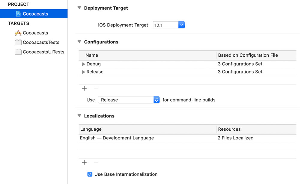 Build Configurations in Xcode