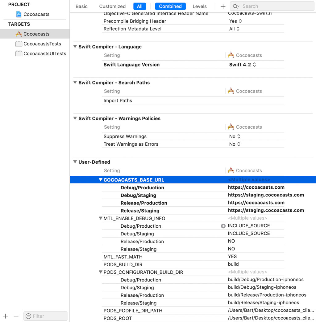 Adding a User-Defined Build Setting