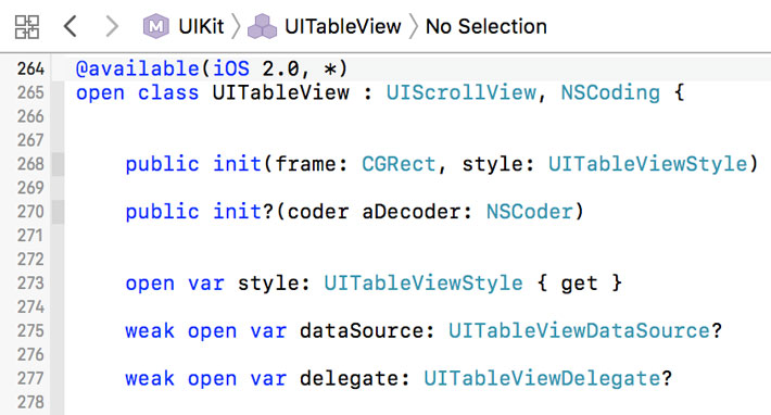 UITableView Class Declaration
